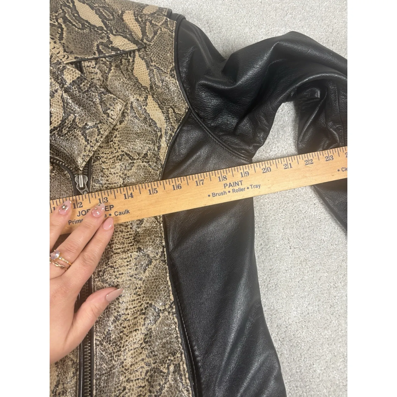 Harley Davidson Limited Edition Leather Moto Jacket Black & Python Snakeskin SW - Image 11