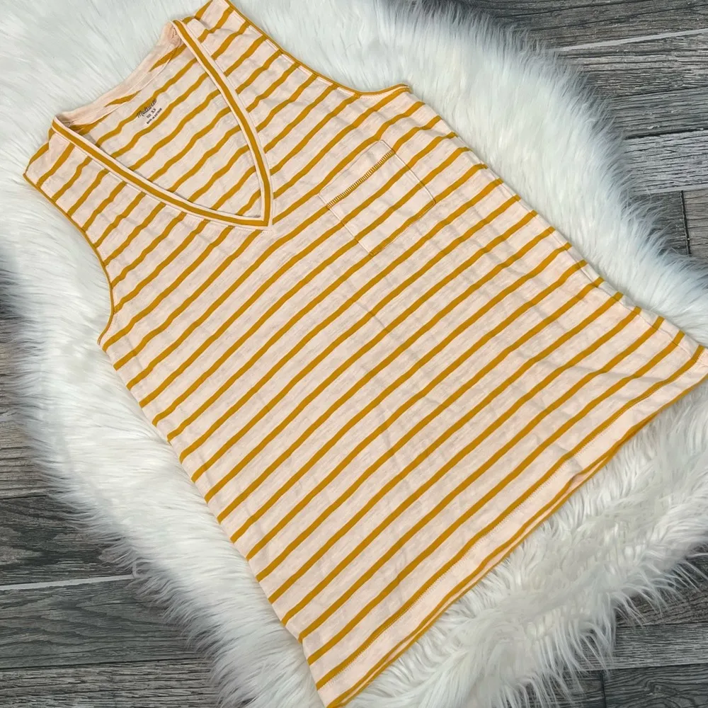 Madewell Whisper Cotton Pocket Tank in Baker Stripe - Image 6