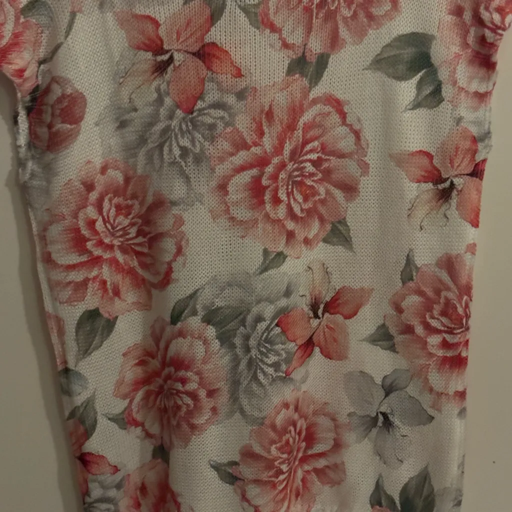 Luisa Ricci‎ Floral Knit Top Style# 3355 Made In Italy Size mediumm White Size M - Image 10