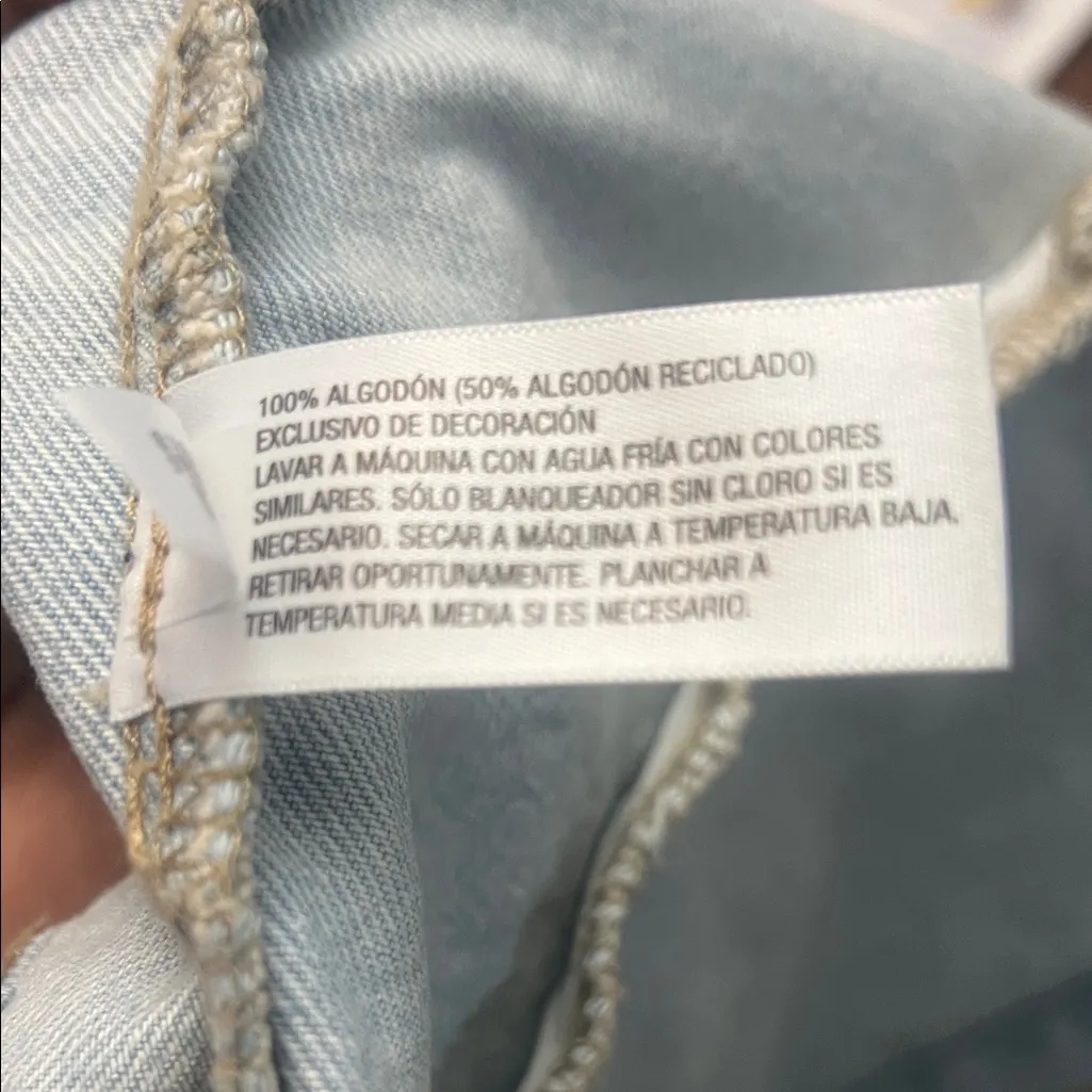 Isabel Maternity by Ingrid & Isabel Light Blue Denim Jacket Size L - Image 8