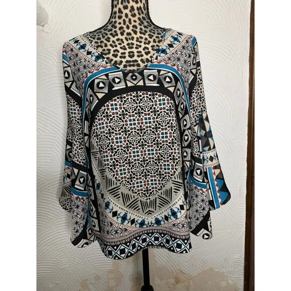 Pink Owl Blouse S bell sleeves - Image 2