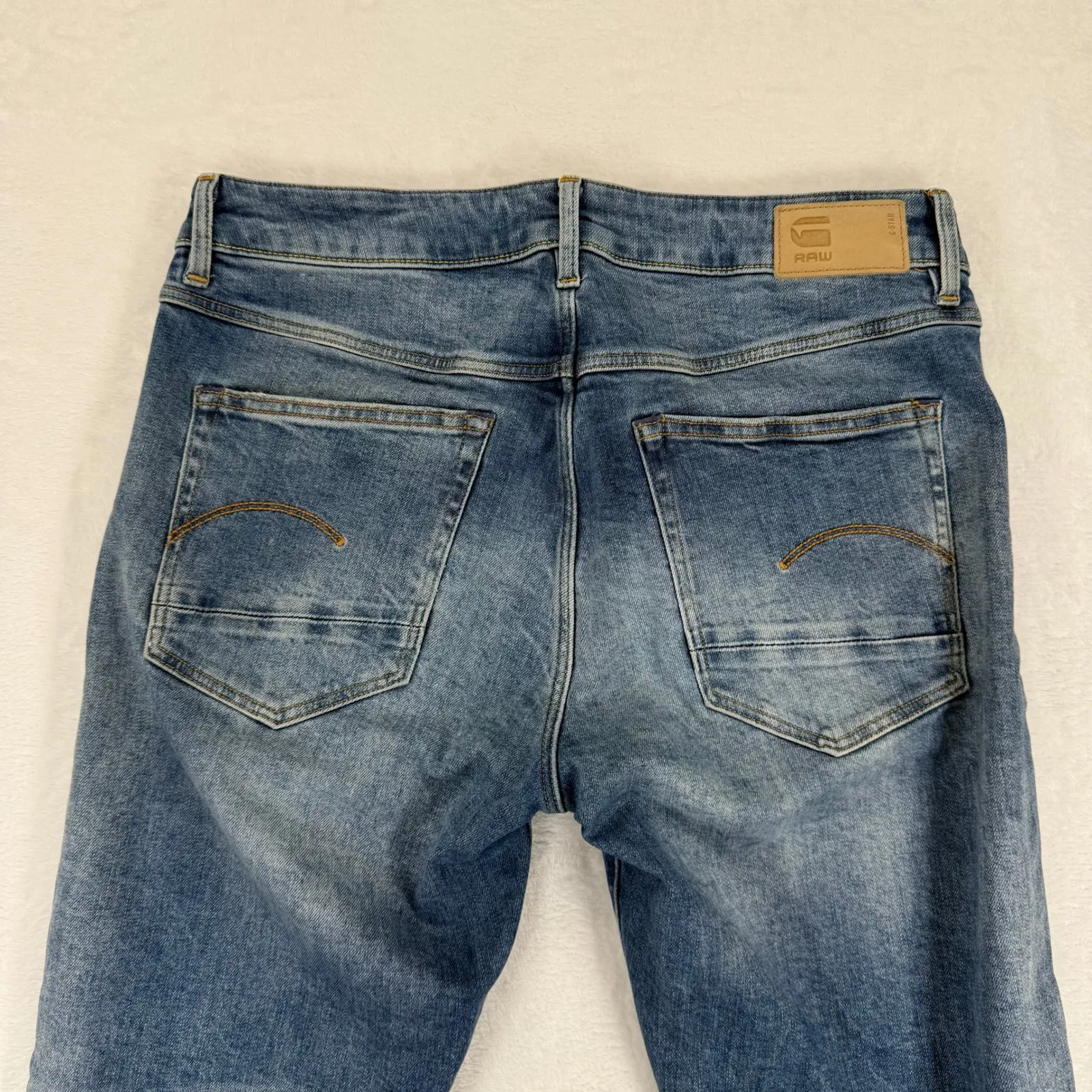 G Star Raw Kate Boyfriend Blue Wash Denim Jeans Straight Leg Pants Size 27 - Image 2