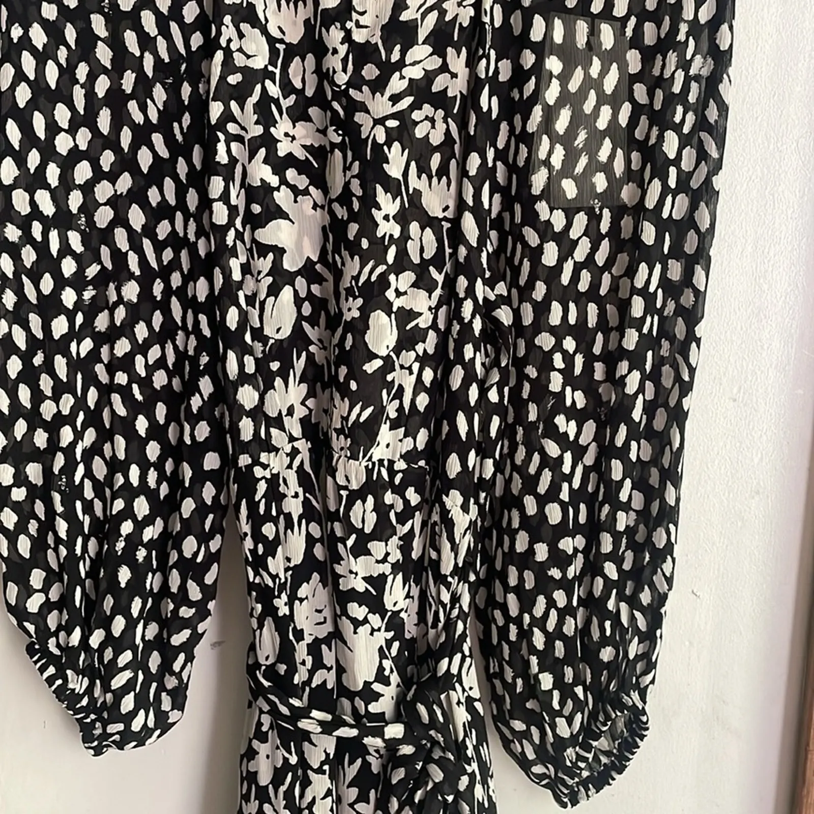 Ba&Sh Fiona Long Sleeve Dress Noir Floral - Image 5