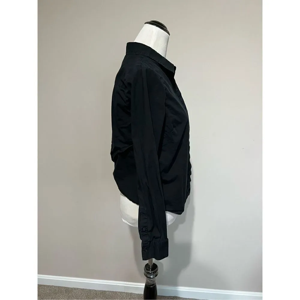 Banana Republic women button up black shirt blouse size M - Image 6