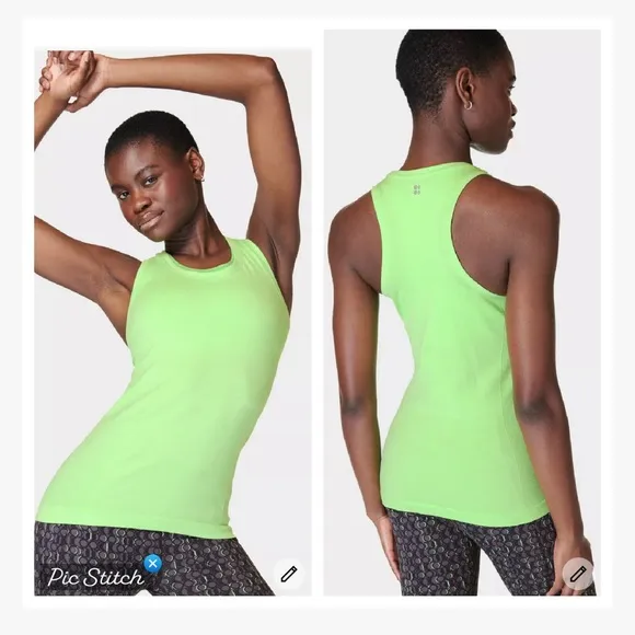 Sweaty Betty Athlete Vest Gym Tank Green - Image 2
