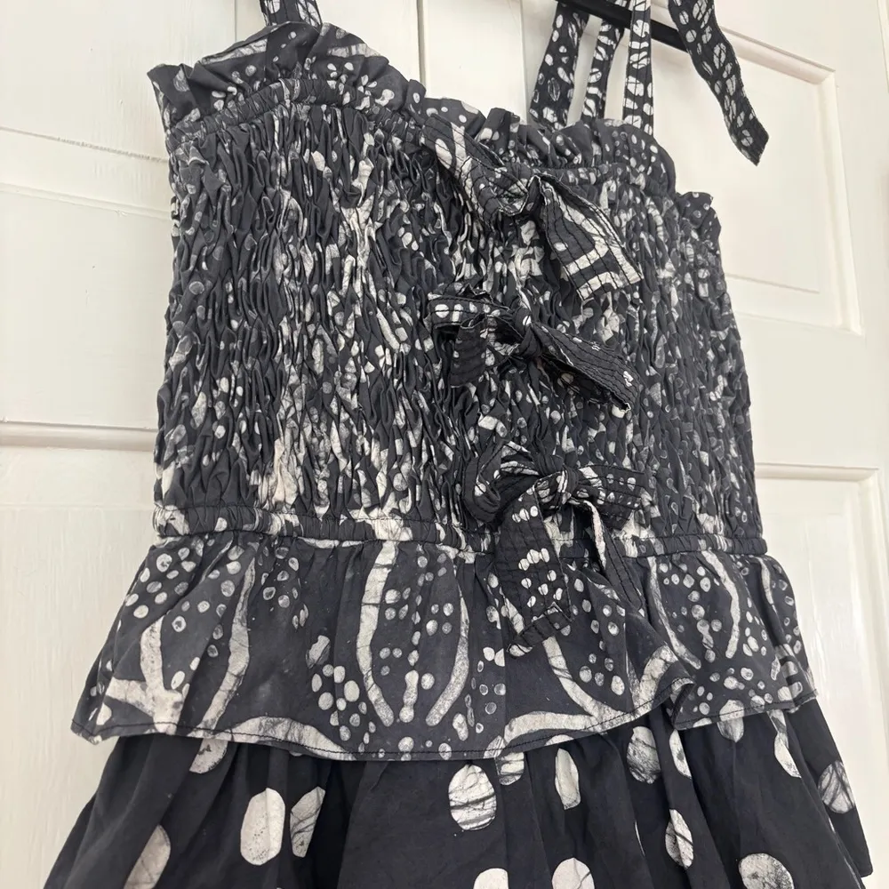 Ulla Johnson Roslyn Dress Batik Noir Size‎ 12 New Cotton Tiered Ruffle Midi Maxi - Image 3