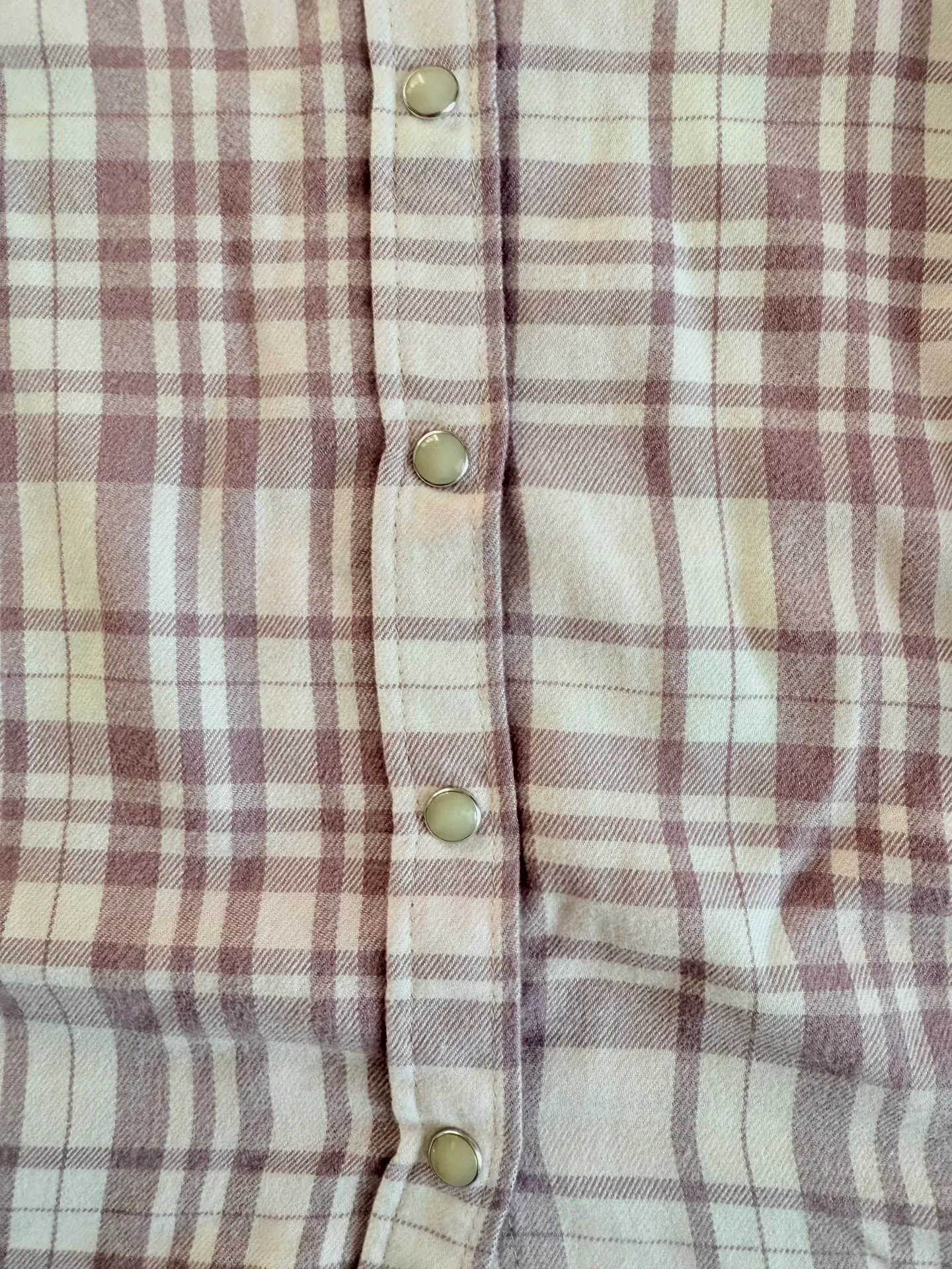 Jachs Girlfriend Women Plaid Button-Up Shirt Pink/White Long Sleeve Soft Flannel - Image 5