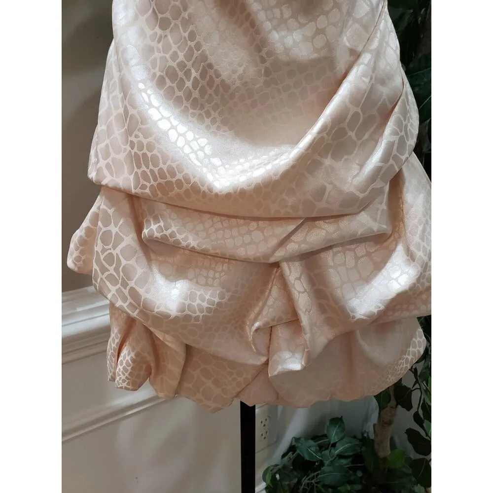 City Studio Women's Pink Snake Print Ruffled Strapless Party Prom Dress 3 (S) - Image 4