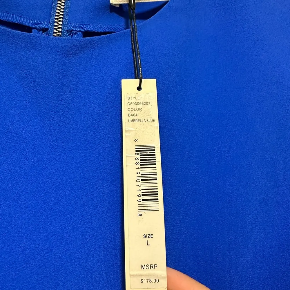 Alice + Olivia “Klynn” Cobalt Blue Crop Top Size Large Umbrella Blue - Image 5