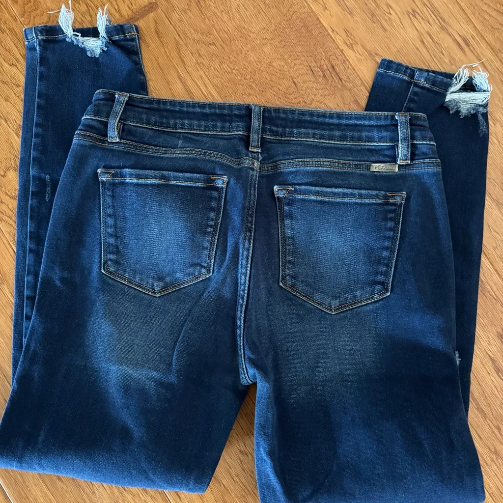 Kancan Straight Skinny Distressed Jean Women’s 11/29 Dark Wash Destroyed - Image 5