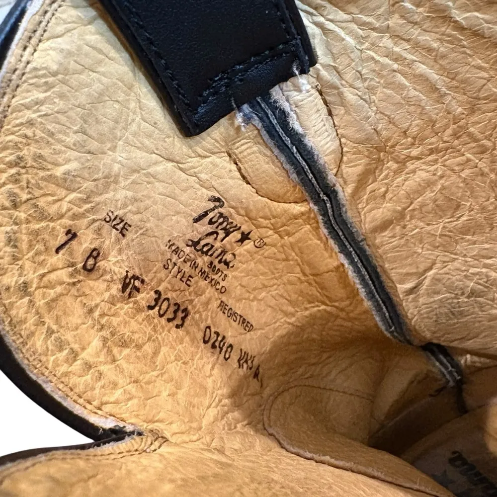 Tony Lama Black Vail Square Toe Vaquero 11" Western Boots styleVF3033, Sz 7 - Image 16