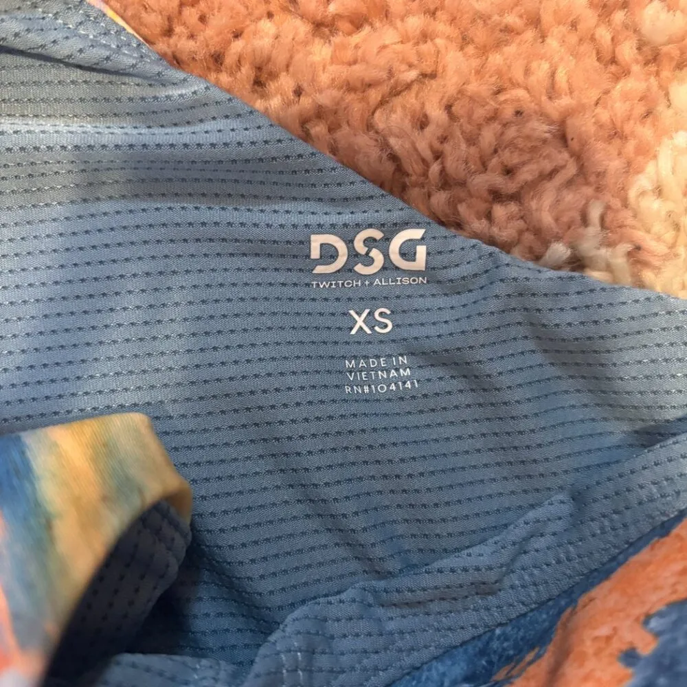 NWT DSG One Shoulder Active Momentum Dress w/ Bra & Shorts Multi Abstract Sz XS Blue - Image 8