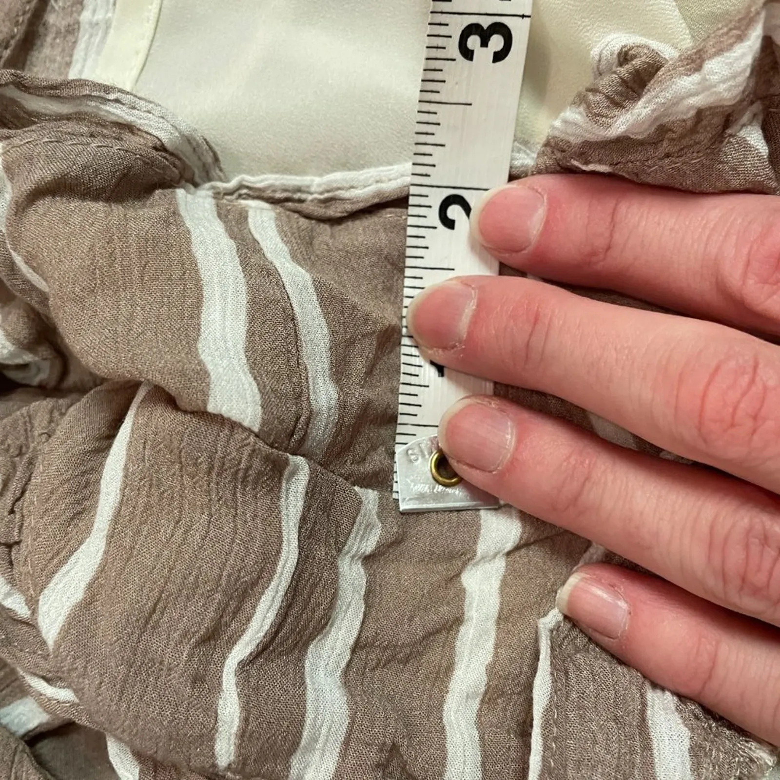 BCBG Stripe Romper Beige - Image 13