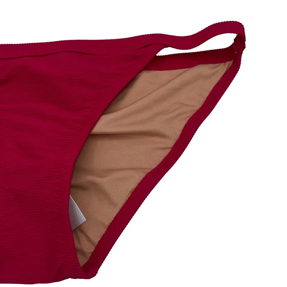 NWT J. Crew Fuchsia Pink Ribbed Hipster Bikini Swim Bathing Suit Bottom Medium - Image 4