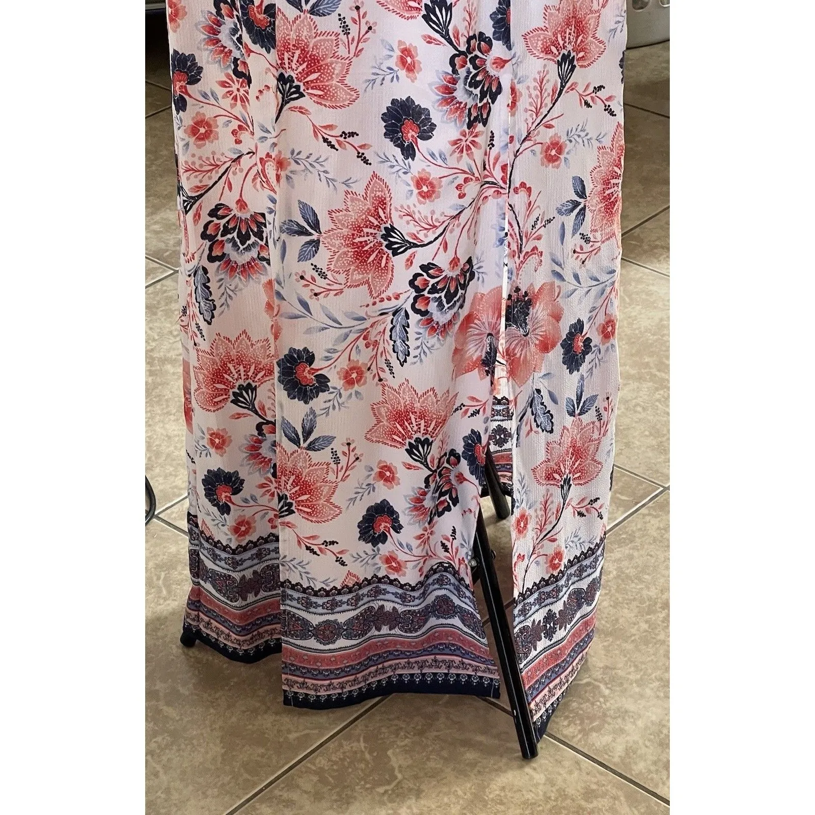 Midnight Doll Maxi Dress Sz 7 Floral Garden Bohemian Soft Boho Chic Resort - Image 7