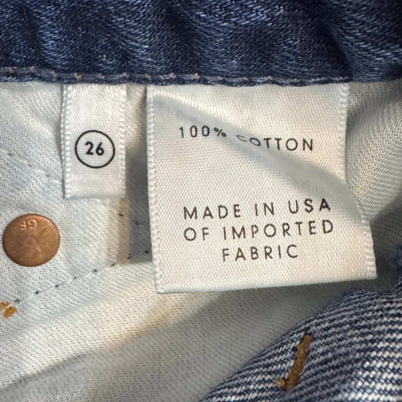 GRLFRND Odette denim mini skirt  color Call It Love Size 26 A Line High Waisted - Image 4