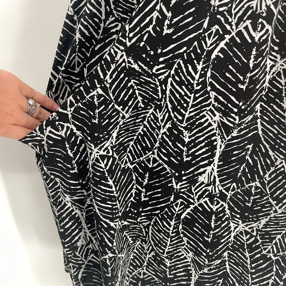 2/$30 Portocruz Swim Cover Up Sleeveless Dress Pockets Black White Print XL - Image 5