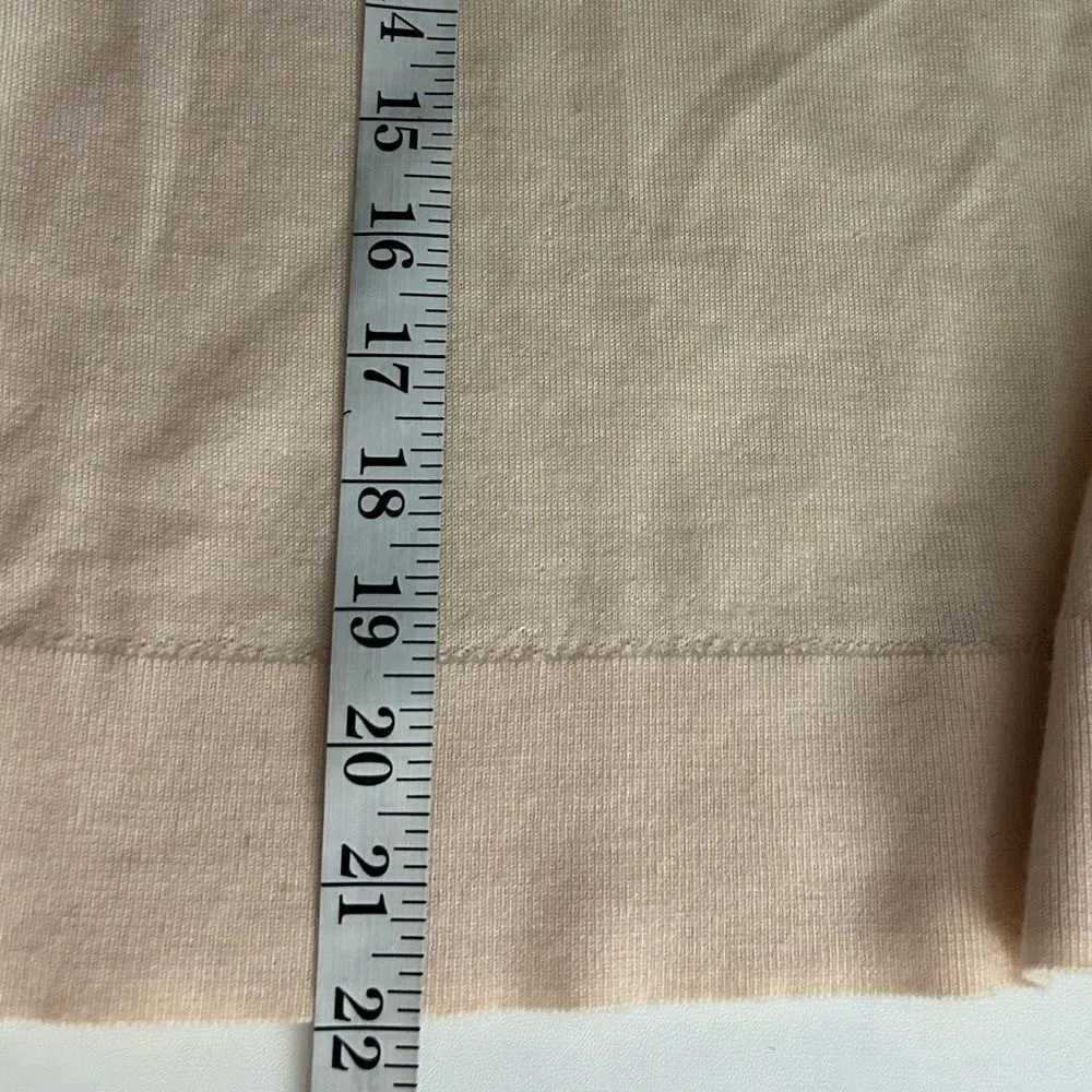 Club Monaco Ashta Blush Pale Peach 100% Wool Lightweight Ruffle Trim Sweater XS Pink - Image 6