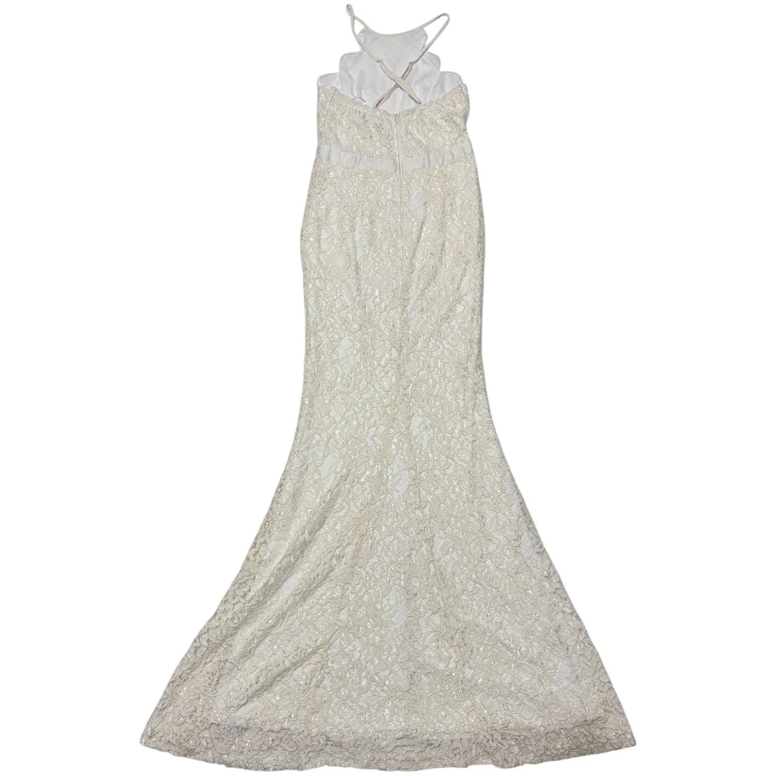 Lulus Zenith Lace Halter Gown Floral Ivory Cream Small - $56 - From Kendras Lulus Zenith Lace Halter Gown Floral Ivory Cream Small - $56 - From Kendras