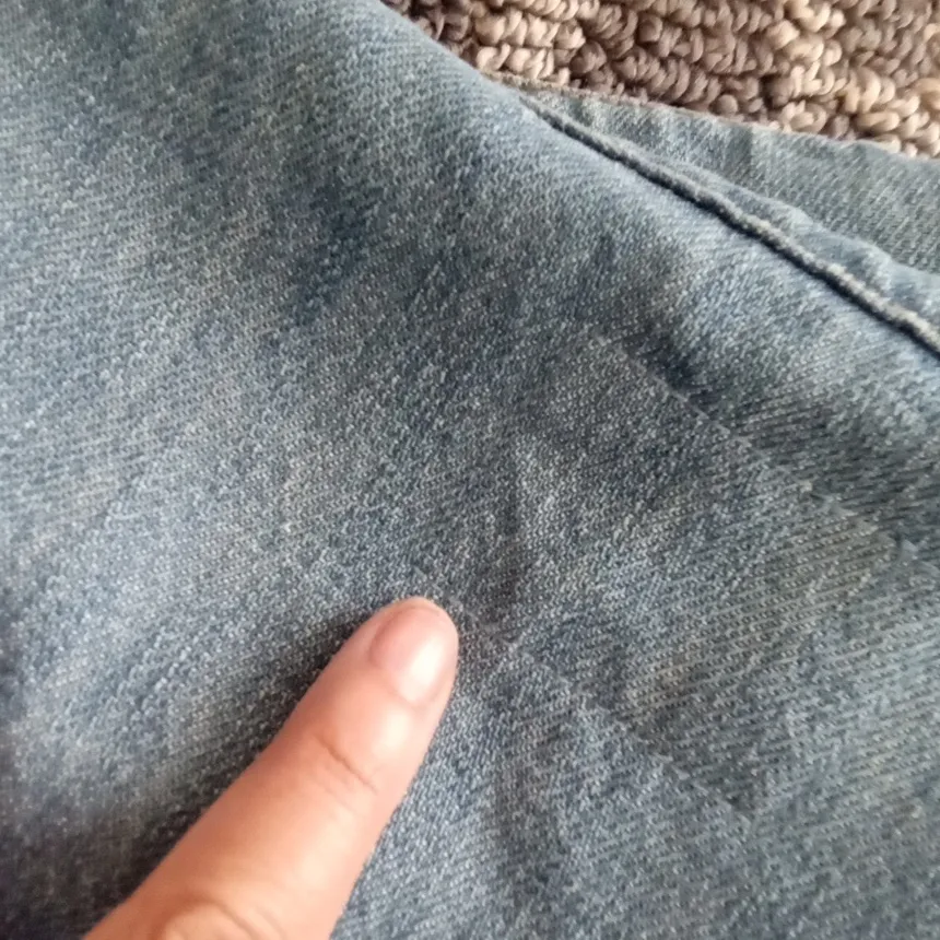 Stylish Blue Denim Jacket Cropped Layer Button Down Womens Xs - Image 9