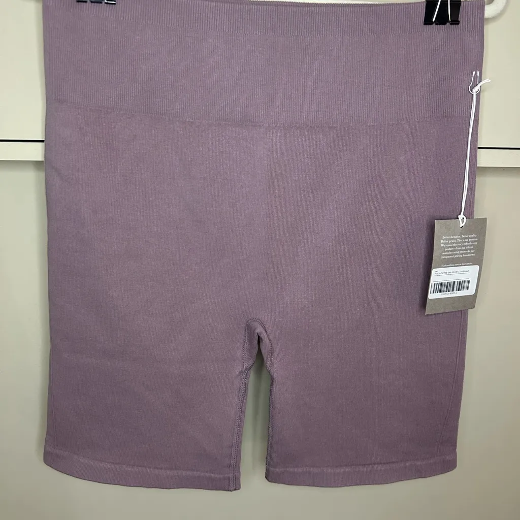 Everlane NWT Seamless High Rise Ribbed Biker Shorts dusty lavender size XL/XXL - Image 4