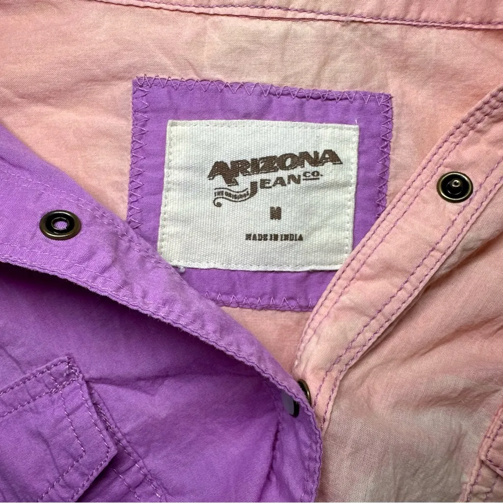 Arizona Jean Company Pink and Purple Button Down Shirt - Image 3