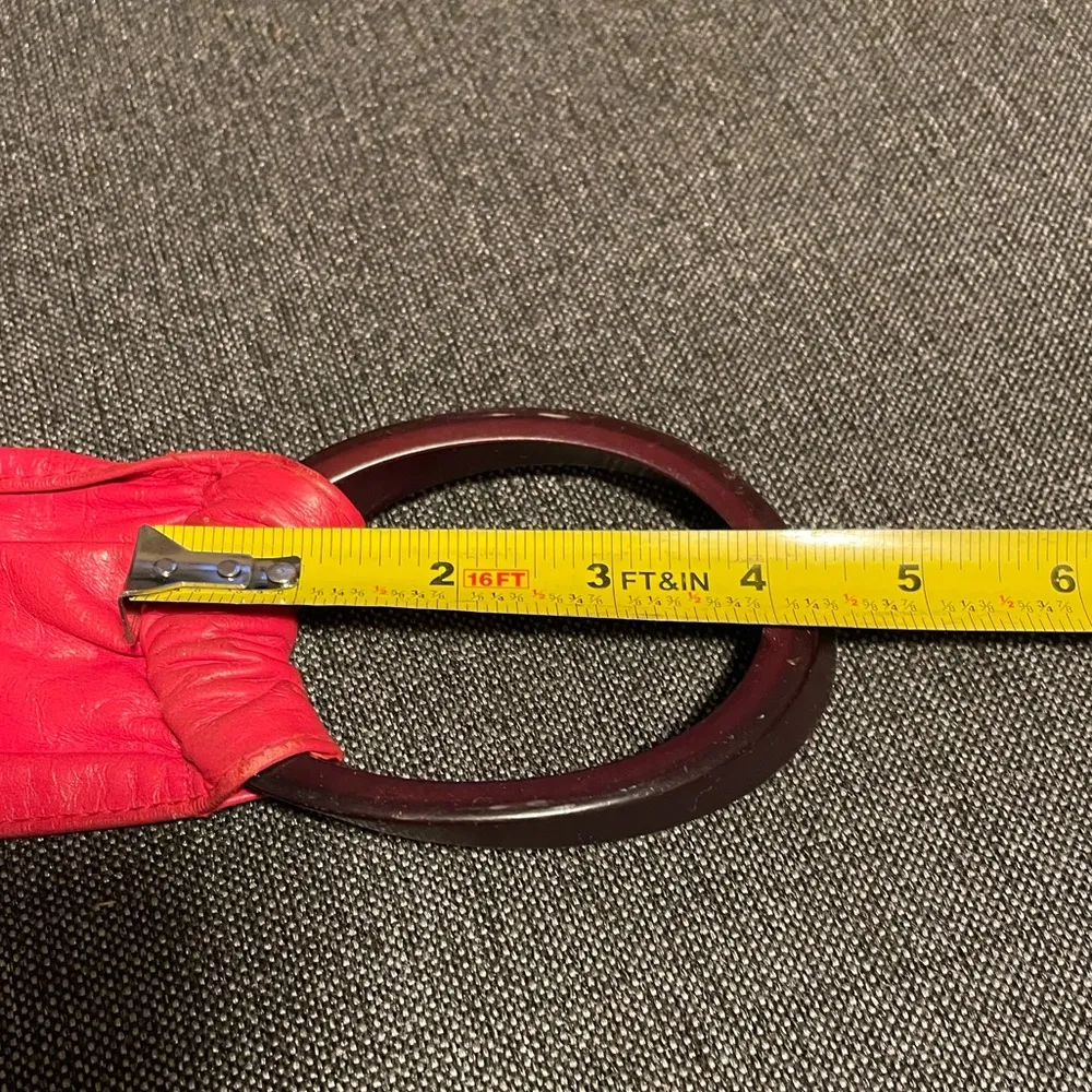 GORGEOUS 1980S SUPER WIDE RED LEATHER WAIST BELT - Image 8