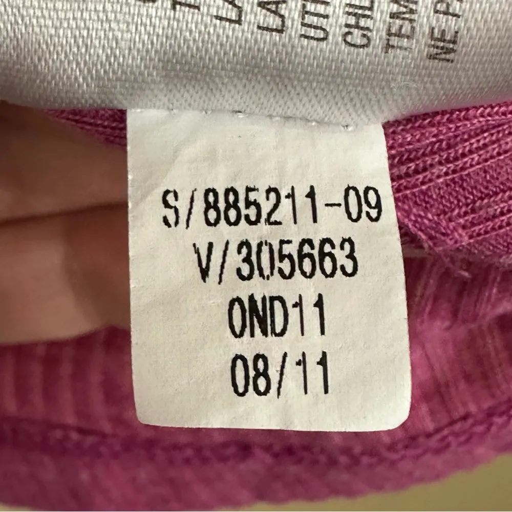 Old Navy Magenta 3/4 Sleeve Ribbed Lace Trim Henley Shirt Top Medium - Image 7