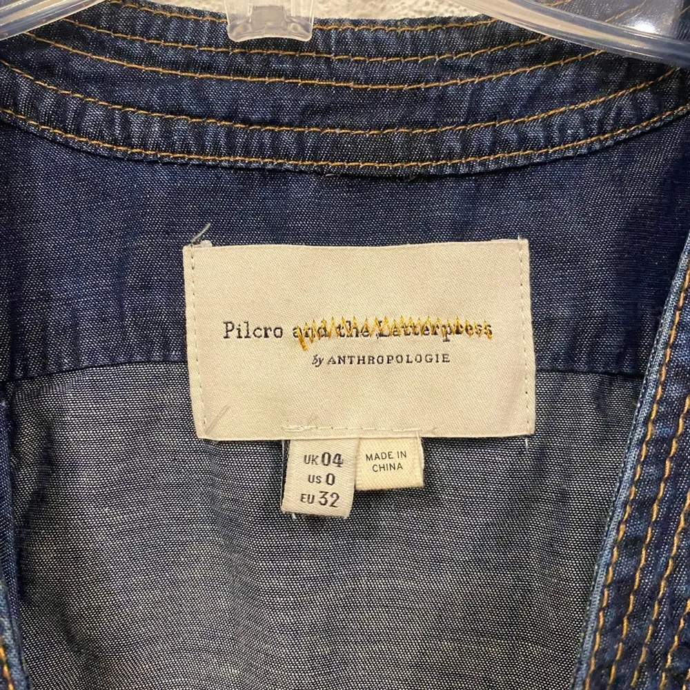 NEW  Pilcro + the Letterpress Denim Romper Retro Tie Waist Sz 0 - Image 3