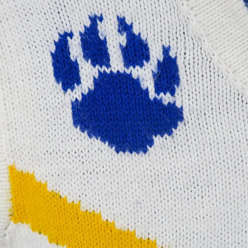 Vintage 70s Varsity Cheerleader Sweater Vest Blue Size XS - Image 6