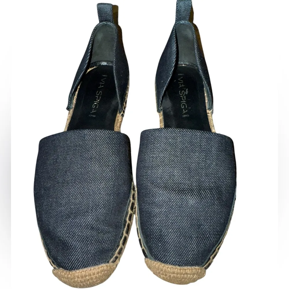 VIA SPIGA denim espadrille flat Brisa d’orsay vacation resort round toe shoe sz6 - Image 8