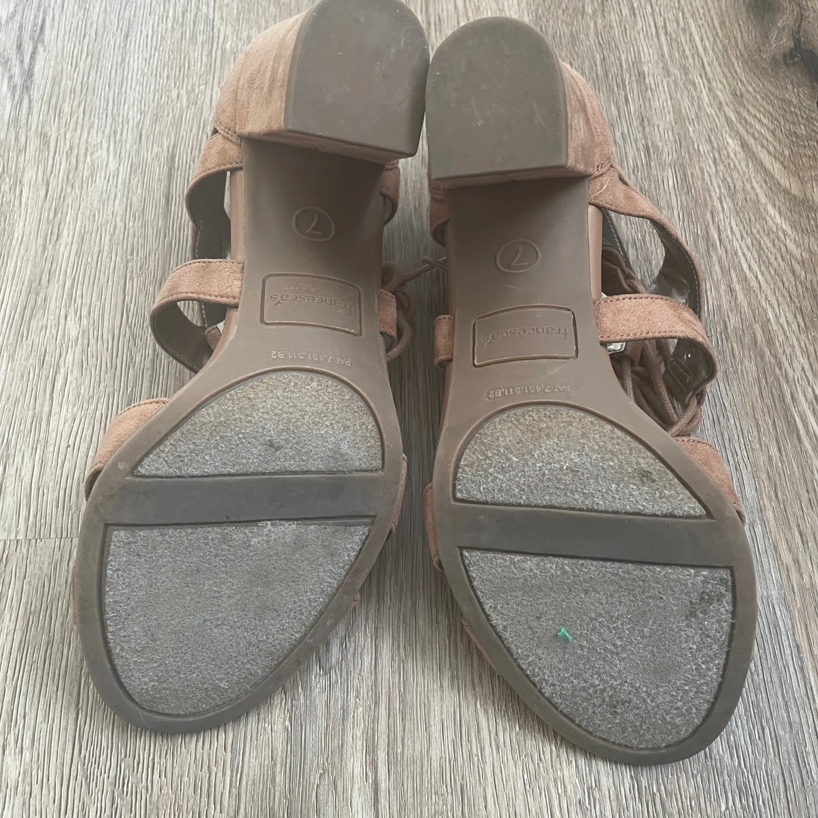 Francesca's Block Heel Sandals size 7 Faux Suede Lace Up Open Toe Boho Chic Shoe - Image 7