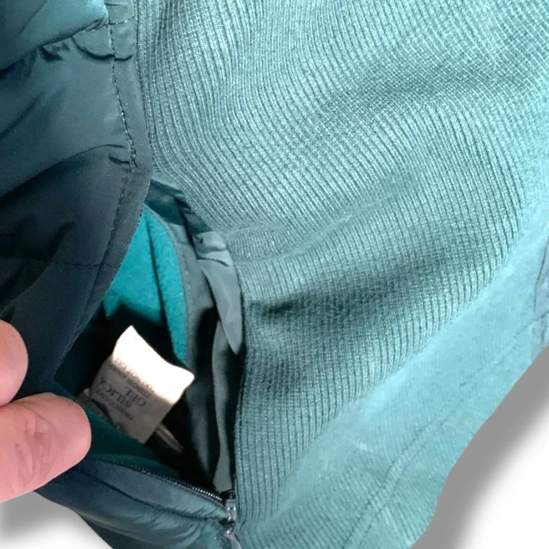 Universal Standard Teal Hooded Puffer Jacket Quilted Medium NWT Comfort Panel - Image 3