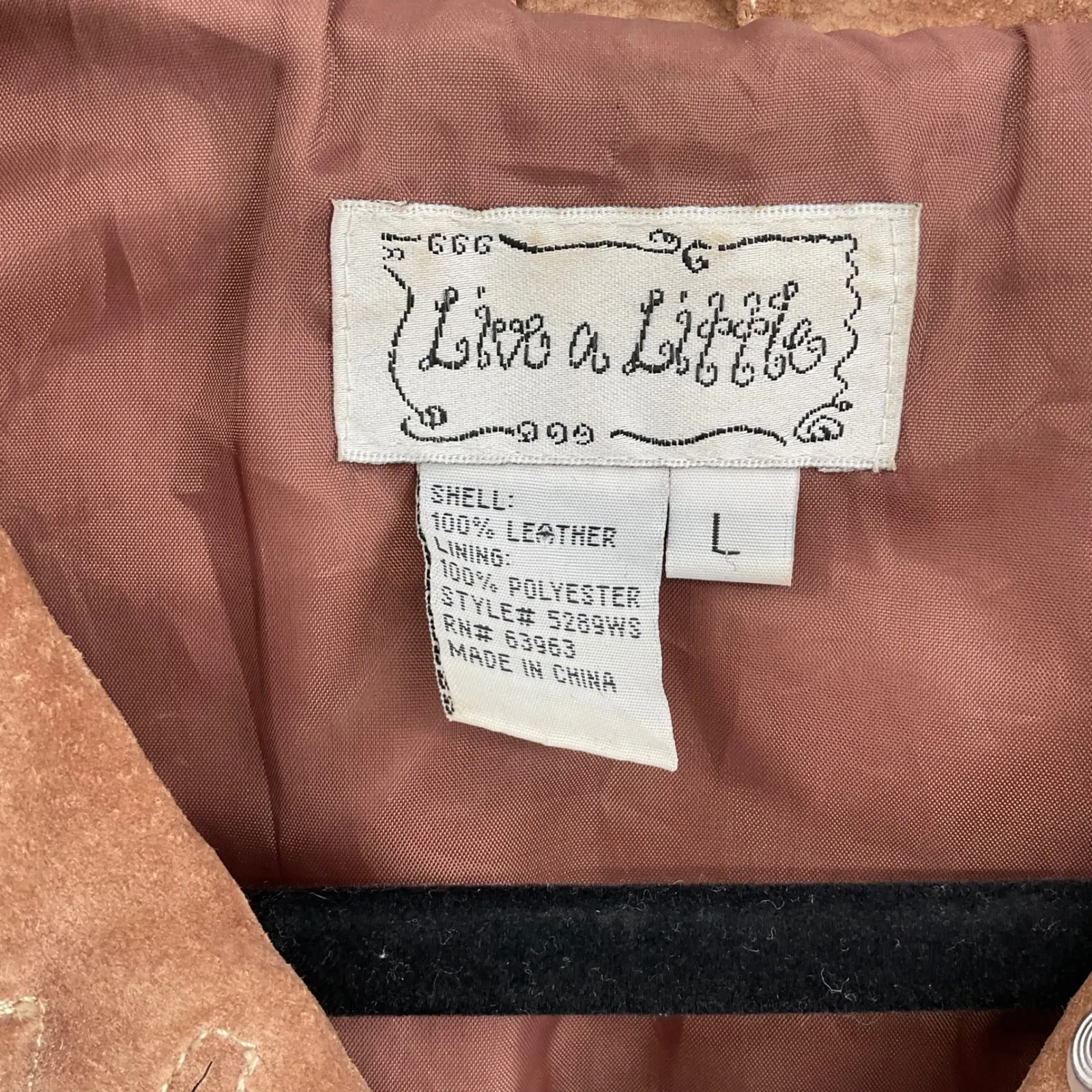 Live a Little Brown Suede Moto Jacket Women's Size L Zip Front - Image 2