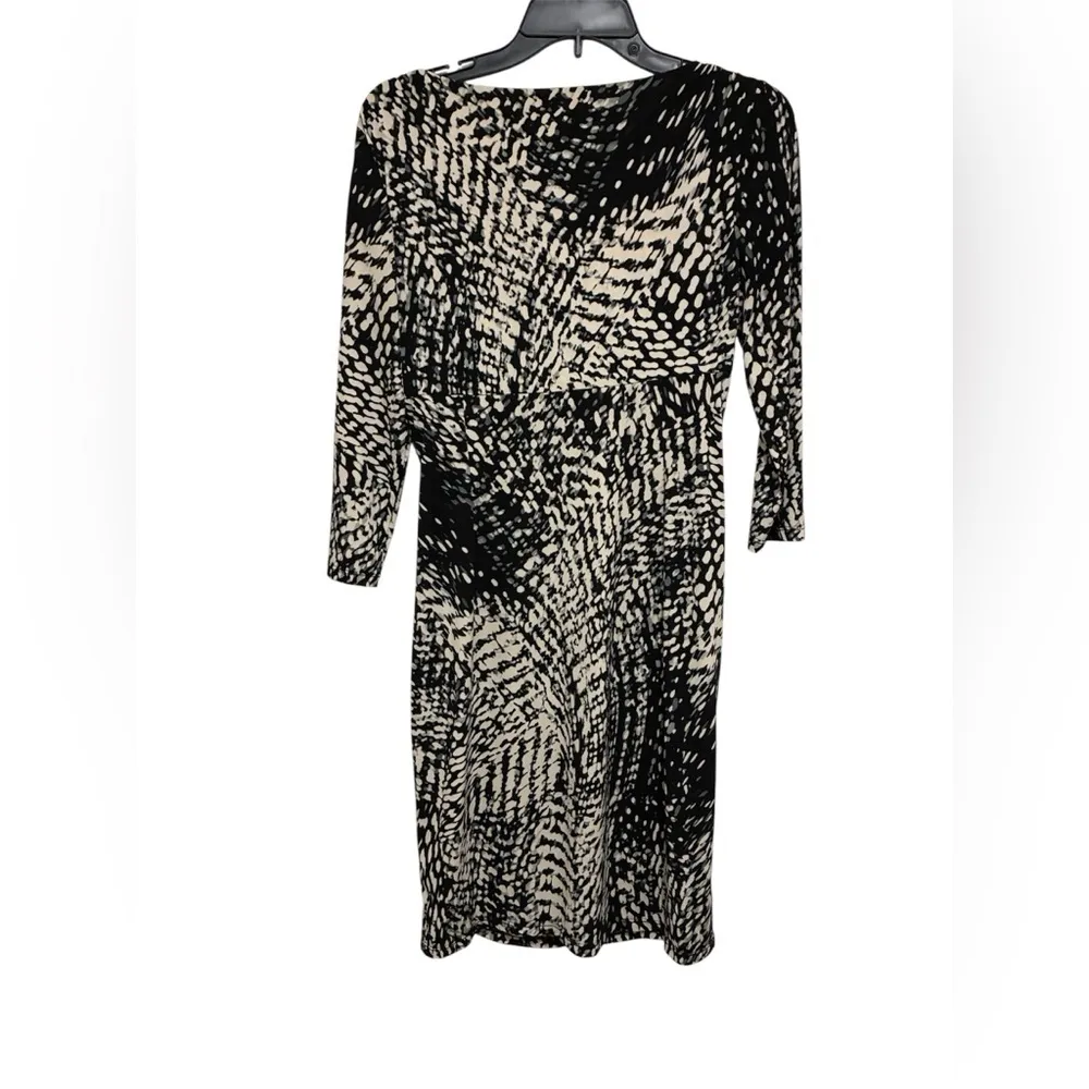Lauren Ralph Lauren Monochrome Long Sleeve Wrap Dress 8P - Image 3