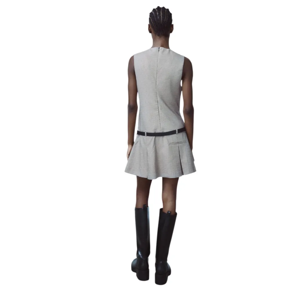 ZARA V-neck Sleeveless Mini Dress With Belt Size Small NWOT - Image 13