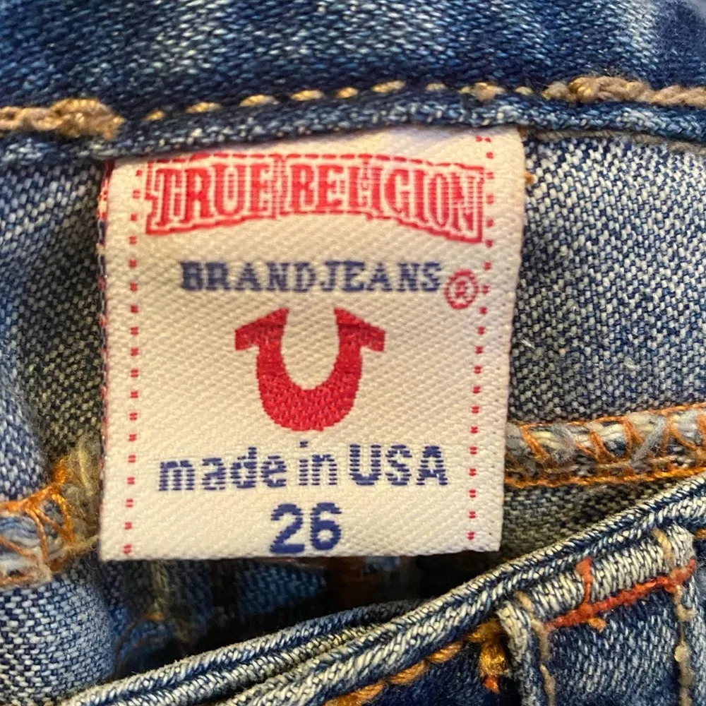 True Religion 90’s Vintage Low Rise Ripped Flare Denim Jeans Size 26 - Image 10