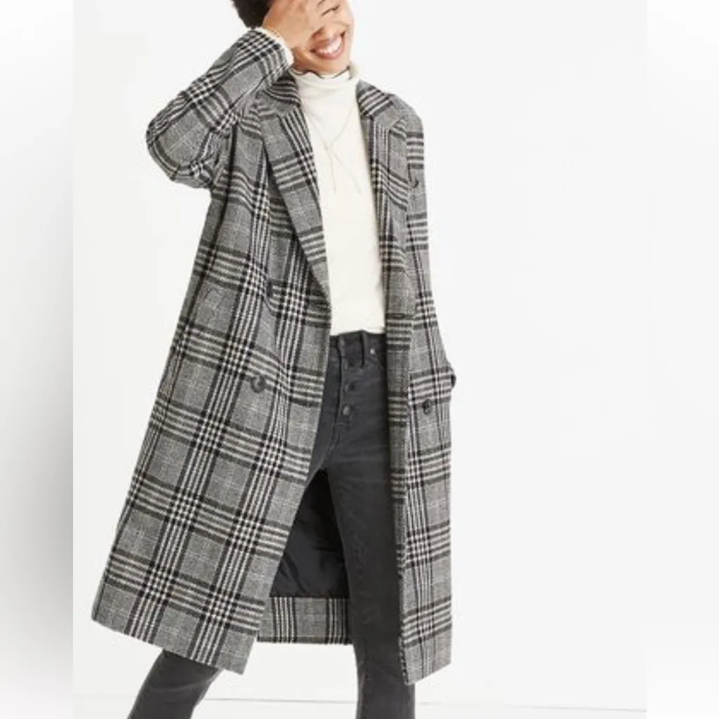 Madewell Plaid Goodwin Oversized Topcoat size L - Image 5