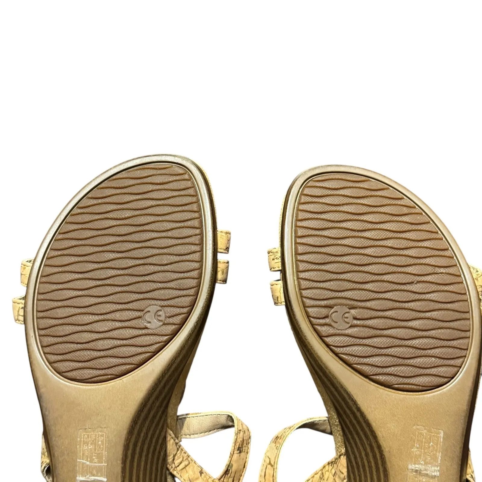 Vionic Shoes Womens Size 9 Beige Cork Wedge Sandals‎ Strappy Rhinestone Comfort - Image 11