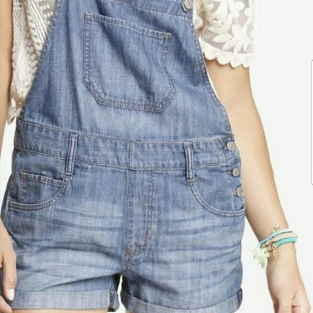 EXPRESS ✨  Blue Denim Overall Shorts✨ - Image 6