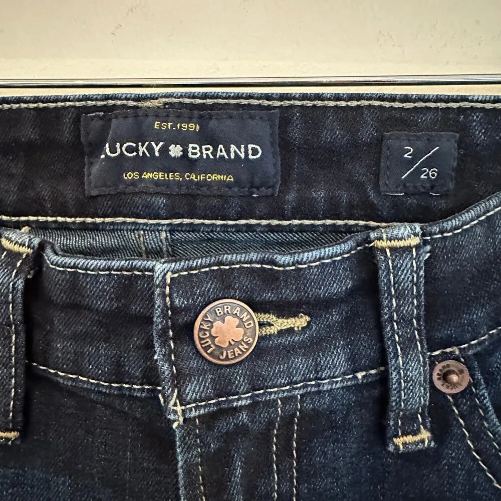 Lucky Brand Sweet Crop Jeans sz 2 (26) Dark Wash Cropped Jeans - Image 4