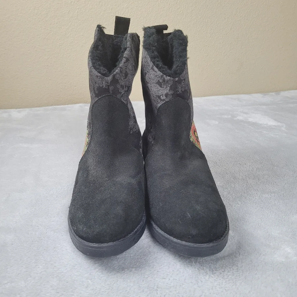 Desigual Women's Boots Winter Black Boho Size 40 US 9 - Image 2