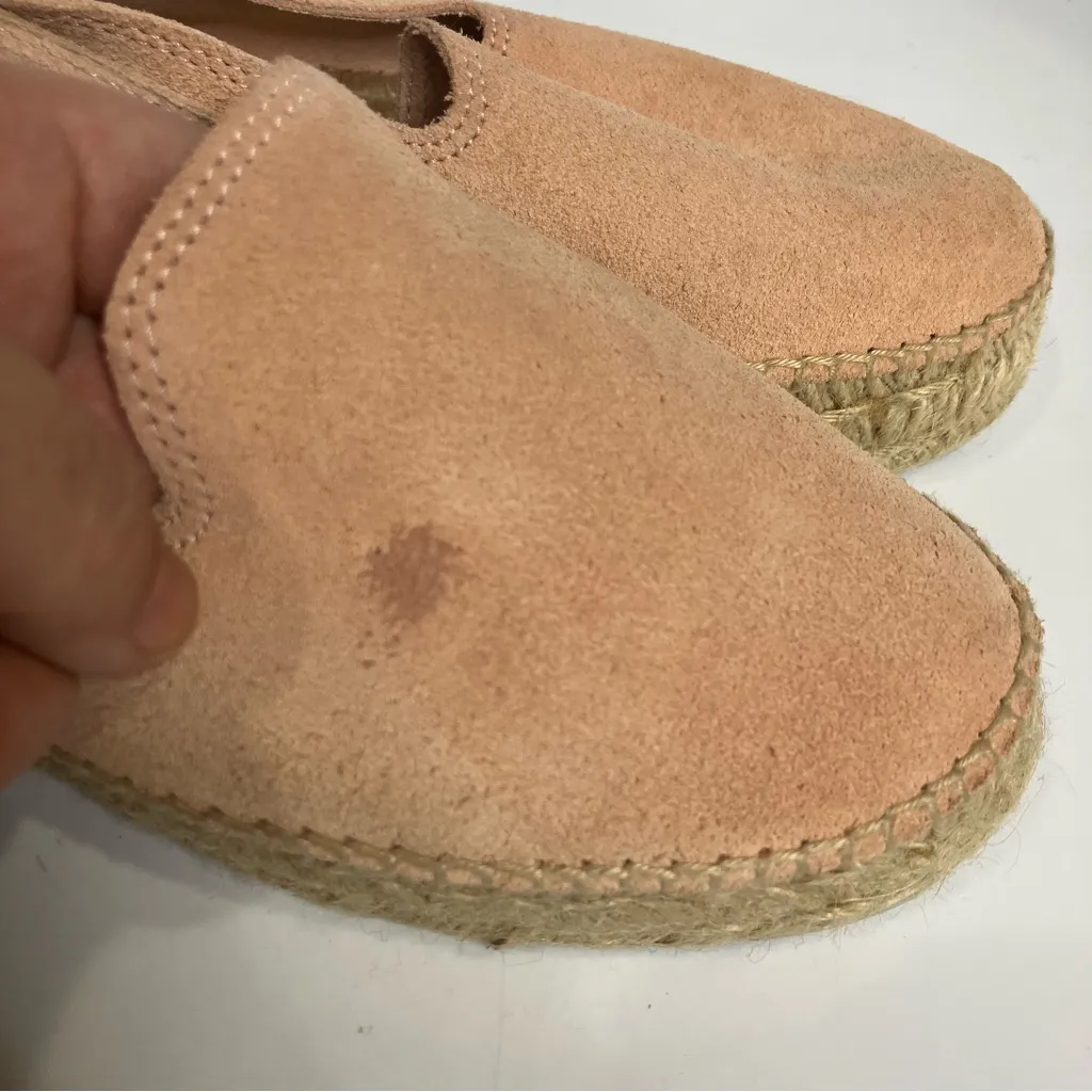 Manebi Hamptons platform espadrille slip on shoes suede womens size 38 peach tan Orange - Image 3