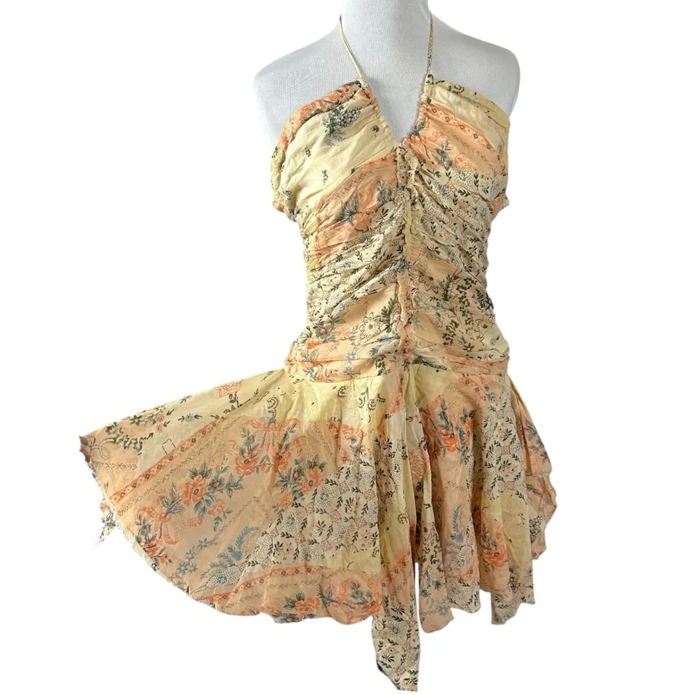 Urban Outfitters Spring Fairy Festival Hanky Hem Halter Mini Dress Large NEW - Image 6