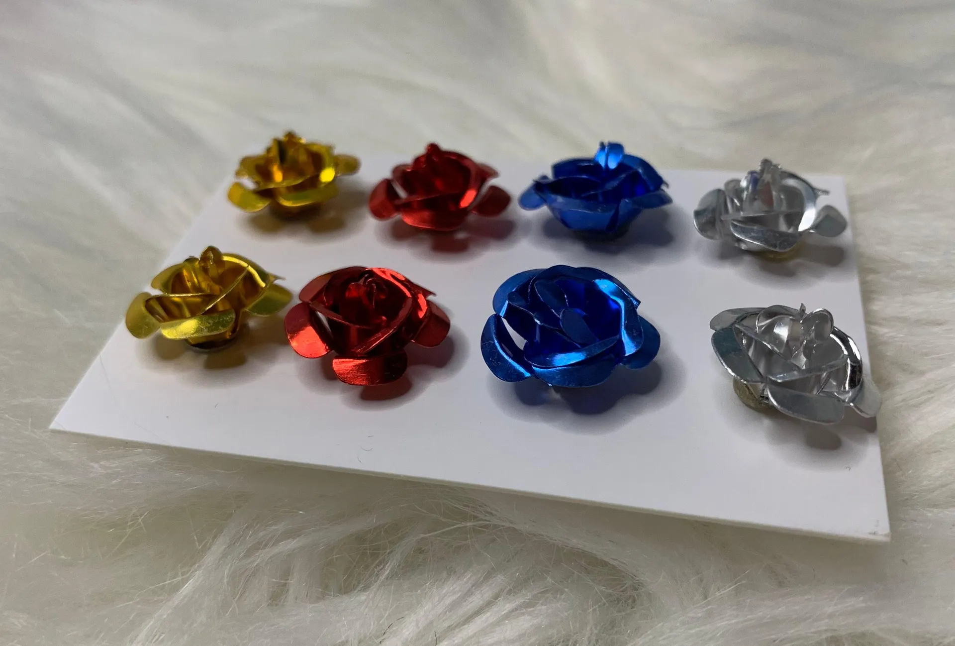 NWOT Rose Flower Earrings // Flawed Multi - Image 3