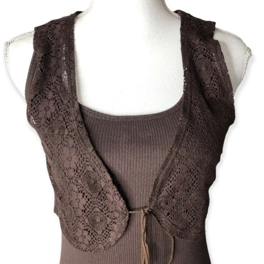 Lots of Love By Speechless Ribbed Tank Top & Lace Cardigan Set - Image 54