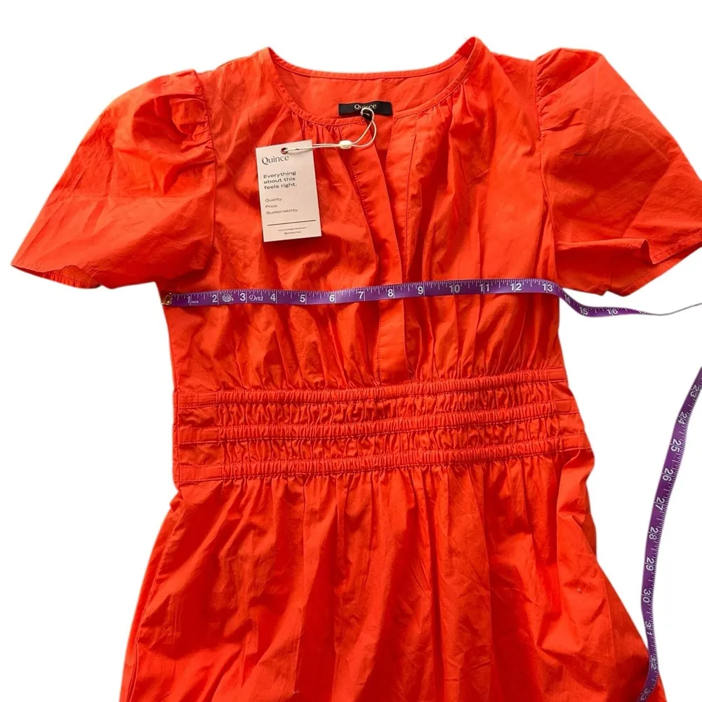 Quince 100% Organic Cotton Tiered Maxi Dress Vermilion Red Size XS NWT - Image 9