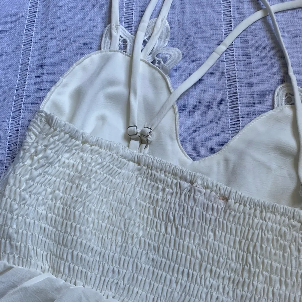 Willow and Root White Crochet Peplum Tank Top. - Image 11