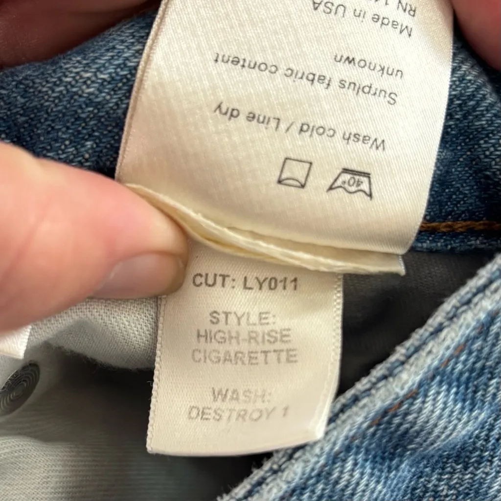 reformation high rise cigarette destroy distressed jeans - Image 7