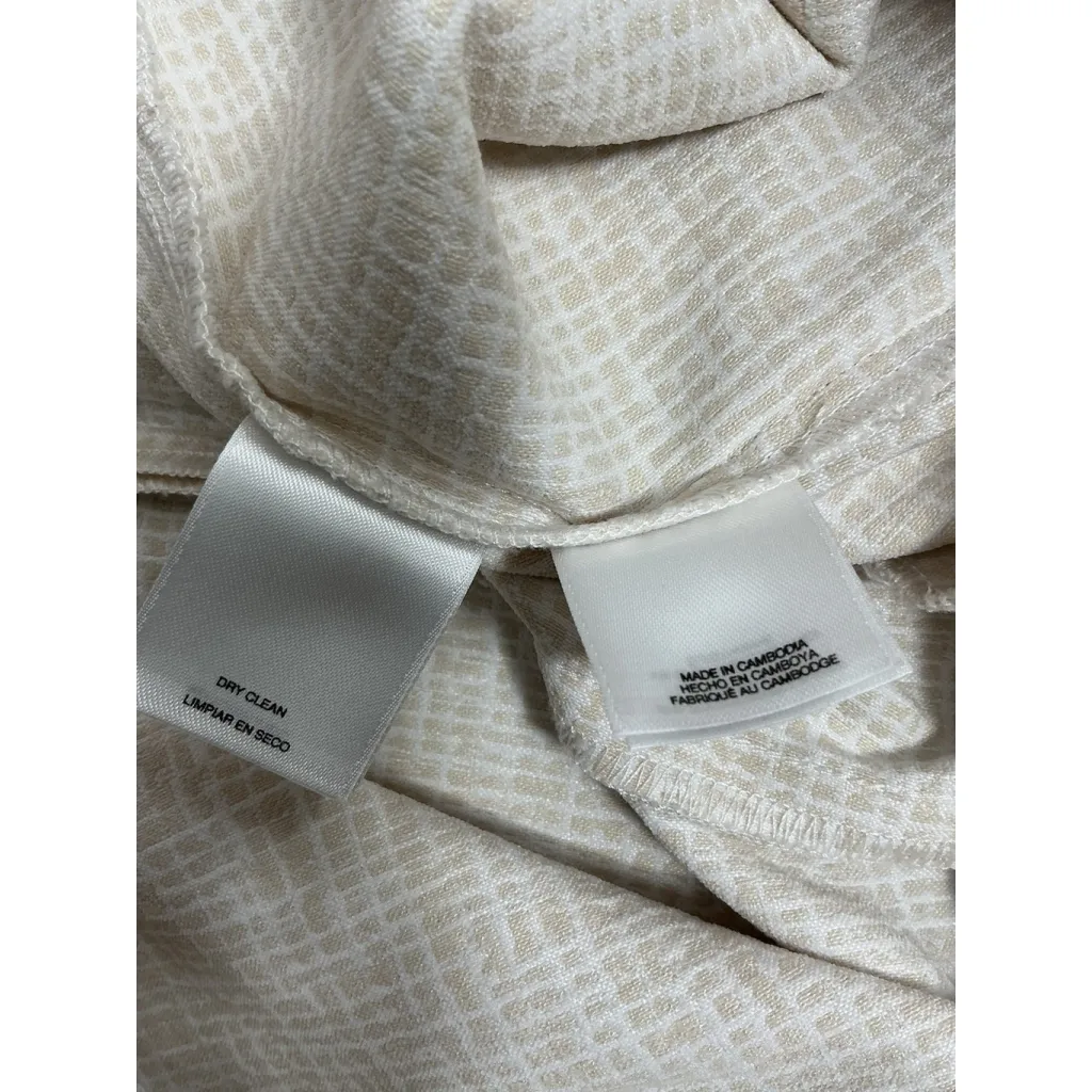 Womans Anne Klein Blazer Large Beige White button Padded Shoulders - Image 4